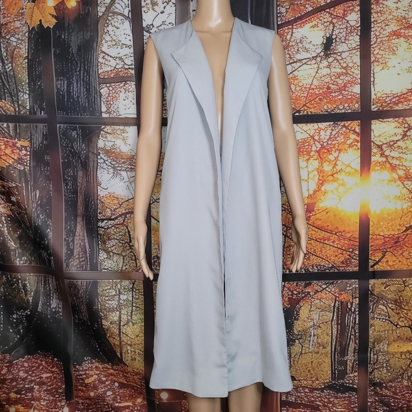 Halston | Sleeveless Maxi Cardigan/Open Vest - Picture 1 of 8